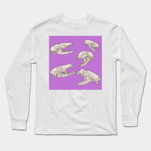 North American Predator Skulls Purple Long Sleeve T-Shirt